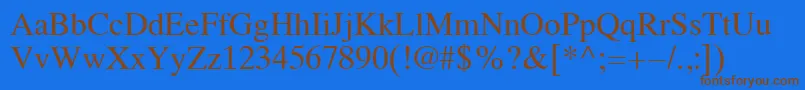 Koi8Times-Schriftart – Braune Schriften auf blauem Hintergrund