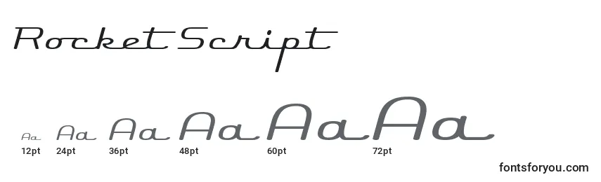 Размеры шрифта Rocket Script