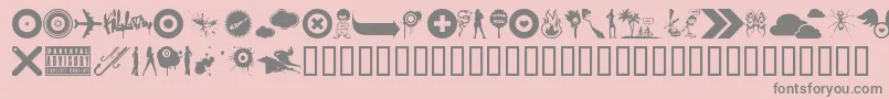Weitere Informationen zur Thebomb-Schriftart Thebomb-Schriftart – Graue Schriften auf rosa Hintergrund