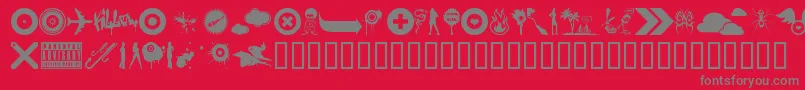Thebomb Font – Gray Fonts on Red Background