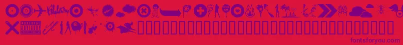 Police Thebomb – polices violettes sur fond rouge