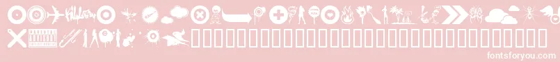 Weitere Informationen zur Thebomb-Schriftart Thebomb-Schriftart – Weiße Schriften auf rosa Hintergrund