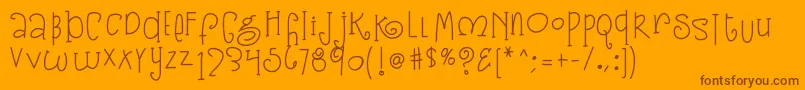 Kb3sugarplumswirls Font – Brown Fonts on Orange Background