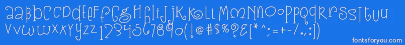 Kb3sugarplumswirls Font – Pink Fonts on Blue Background