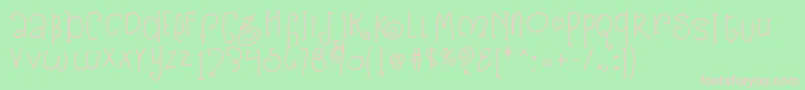 Kb3sugarplumswirls-Schriftart – Rosa Schriften auf grünem Hintergrund