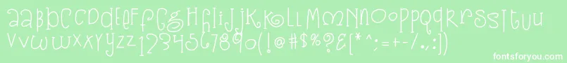 Kb3sugarplumswirls Font – White Fonts on Green Background