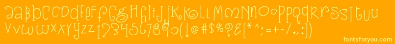 Kb3sugarplumswirls Font – Yellow Fonts on Orange Background