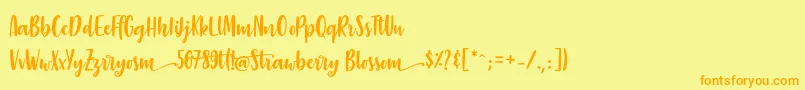 StrawberryBlossom Font – Orange Fonts on Yellow Background