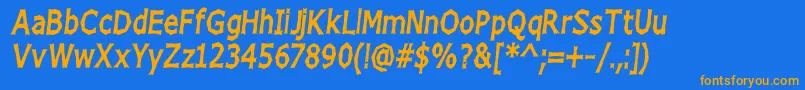 Chizzho-Schriftart – Orangefarbene Schriften auf blauem Hintergrund