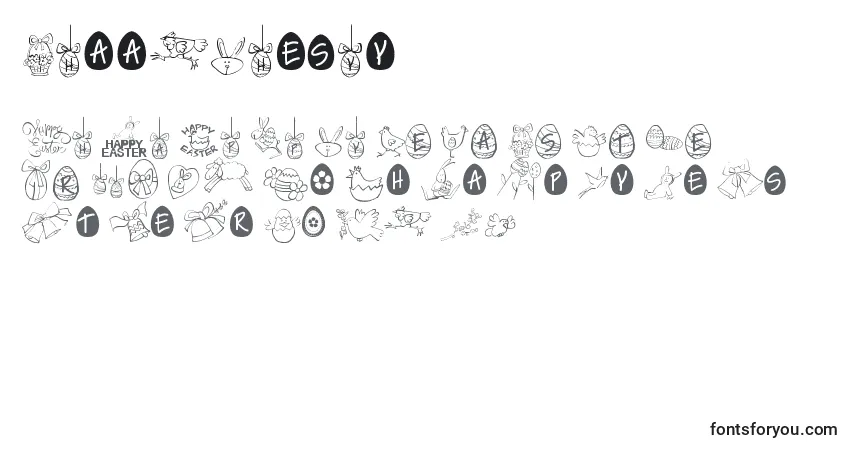 Fuente HappyEaster (116670) - alfabeto, números, caracteres especiales