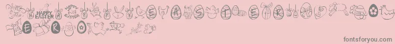 HappyEaster Font – Gray Fonts on Pink Background