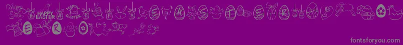 HappyEaster-Schriftart – Graue Schriften auf violettem Hintergrund