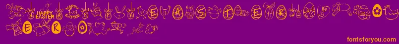 HappyEaster Font – Orange Fonts on Purple Background