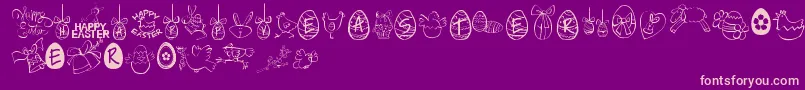 HappyEaster Font – Pink Fonts on Purple Background