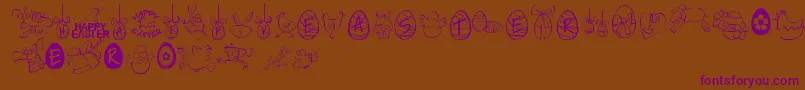 HappyEaster Font – Purple Fonts on Brown Background