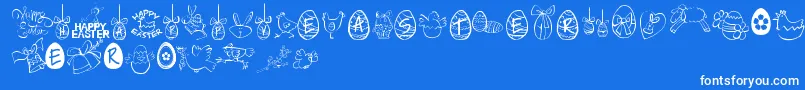 HappyEaster Font – White Fonts on Blue Background