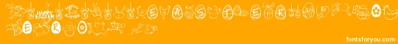 HappyEaster Font – White Fonts on Orange Background