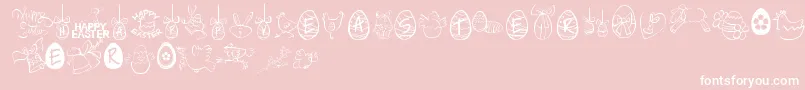 HappyEaster Font – White Fonts on Pink Background