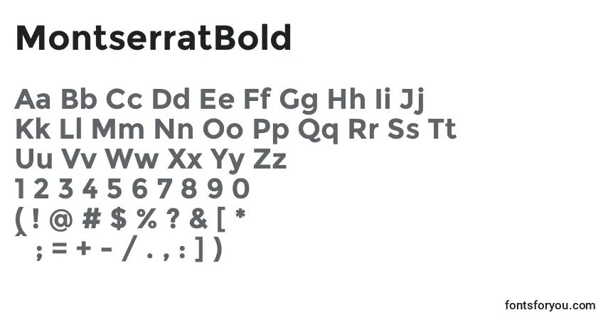 A fonte MontserratBold – alfabeto, números, caracteres especiais