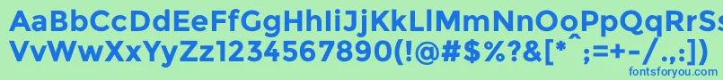 MontserratBold-Schriftart – Blaue Schriften auf grünem Hintergrund