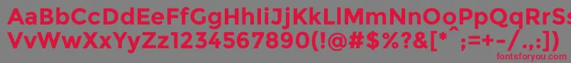 Czcionka MontserratBold – czerwone czcionki na szarym tle