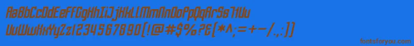 SfPiezolectricOblique Font – Brown Fonts on Blue Background