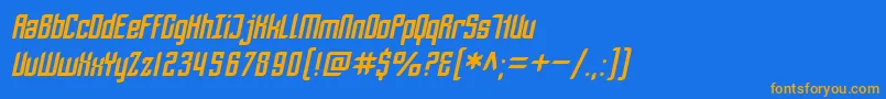 SfPiezolectricOblique Font – Orange Fonts on Blue Background