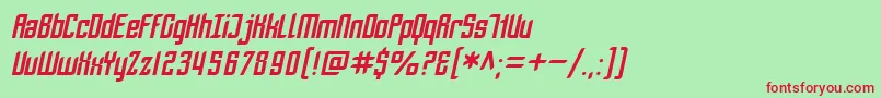 SfPiezolectricOblique Font – Red Fonts on Green Background
