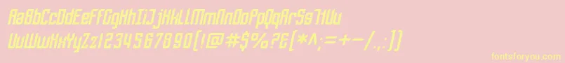 SfPiezolectricOblique Font – Yellow Fonts on Pink Background