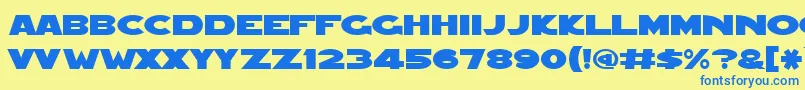 Redfive ffy Font – Blue Fonts on Yellow Background