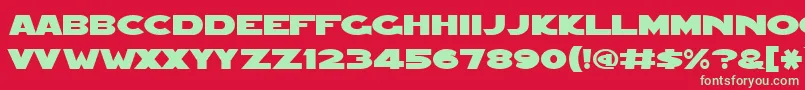 Redfive ffy-Schriftart – Grüne Schriften auf rotem Hintergrund