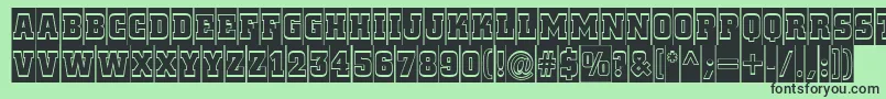 Шрифт ACitynovattlcmgr – чёрные шрифты на зелёном фоне