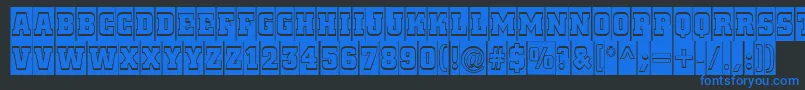 フォントACitynovattlcmgr – 黒い背景に青い文字