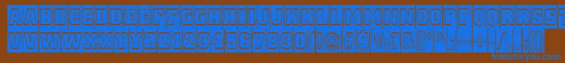 Czcionka ACitynovattlcmgr – niebieskie czcionki na brązowym tle