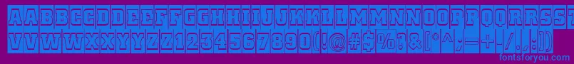 ACitynovattlcmgr-Schriftart – Blaue Schriften auf violettem Hintergrund