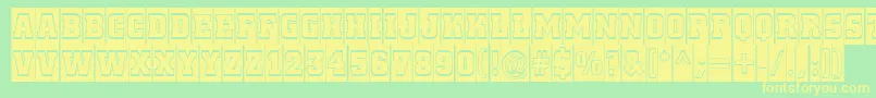 ACitynovattlcmgr-fontti – keltaiset fontit vihreällä taustalla
