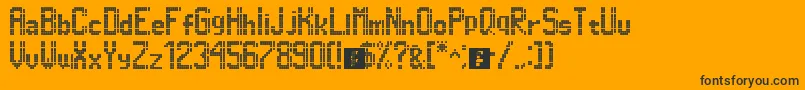 Dimelthoz11x96-fontti – mustat fontit oranssilla taustalla