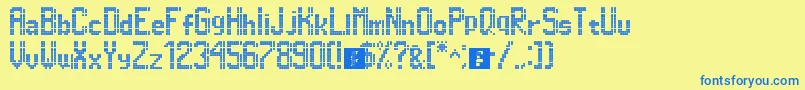 Шрифт Dimelthoz11x96 – синие шрифты на жёлтом фоне