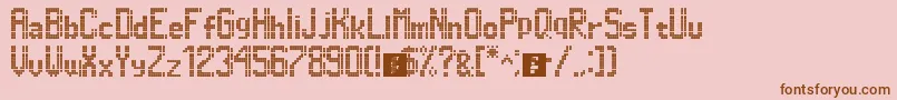 フォントDimelthoz11x96 – ピンクの背景に茶色のフォント