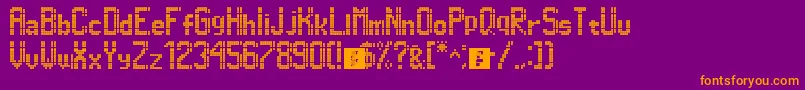 フォントDimelthoz11x96 – 紫色の背景にオレンジのフォント
