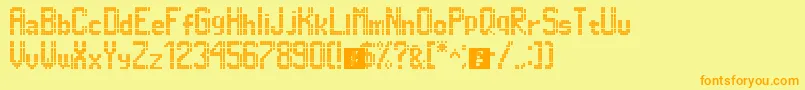 Dimelthoz11x96-Schriftart – Orangefarbene Schriften auf gelbem Hintergrund