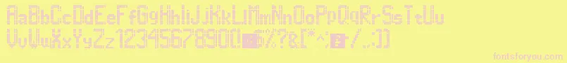 Dimelthoz11x96 Font – Pink Fonts on Yellow Background