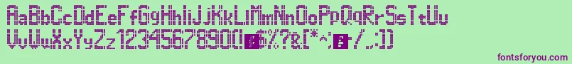 Dimelthoz11x96 Font – Purple Fonts on Green Background