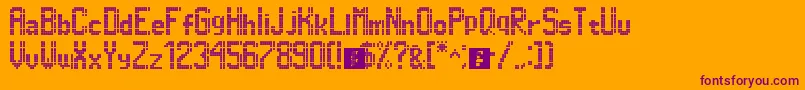 フォントDimelthoz11x96 – オレンジの背景に紫のフォント