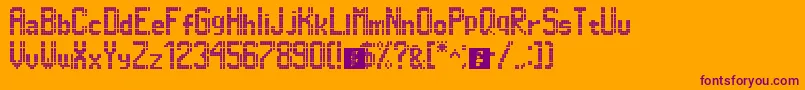 Dimelthoz11x96 Font – Purple Fonts on Orange Background