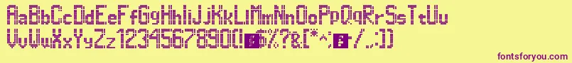 Dimelthoz11x96-Schriftart – Violette Schriften auf gelbem Hintergrund