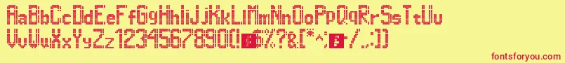 Czcionka Dimelthoz11x96 – czerwone czcionki na żółtym tle