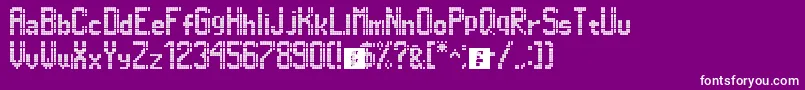 Dimelthoz11x96-Schriftart – Weiße Schriften auf violettem Hintergrund