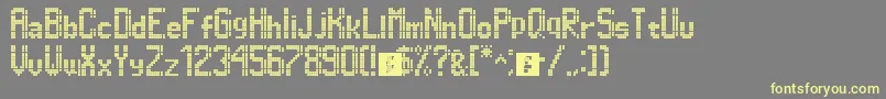 フォントDimelthoz11x96 – 黄色のフォント、灰色の背景