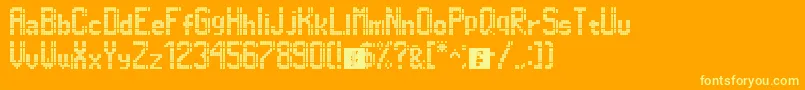 Czcionka Dimelthoz11x96 – żółte czcionki na pomarańczowym tle